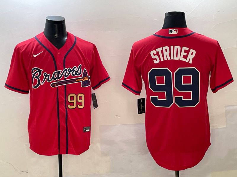 Men Atlanta Braves #99 Strider Red Game 2025 Nike MLB Jersey style 4->atlanta braves->MLB Jersey